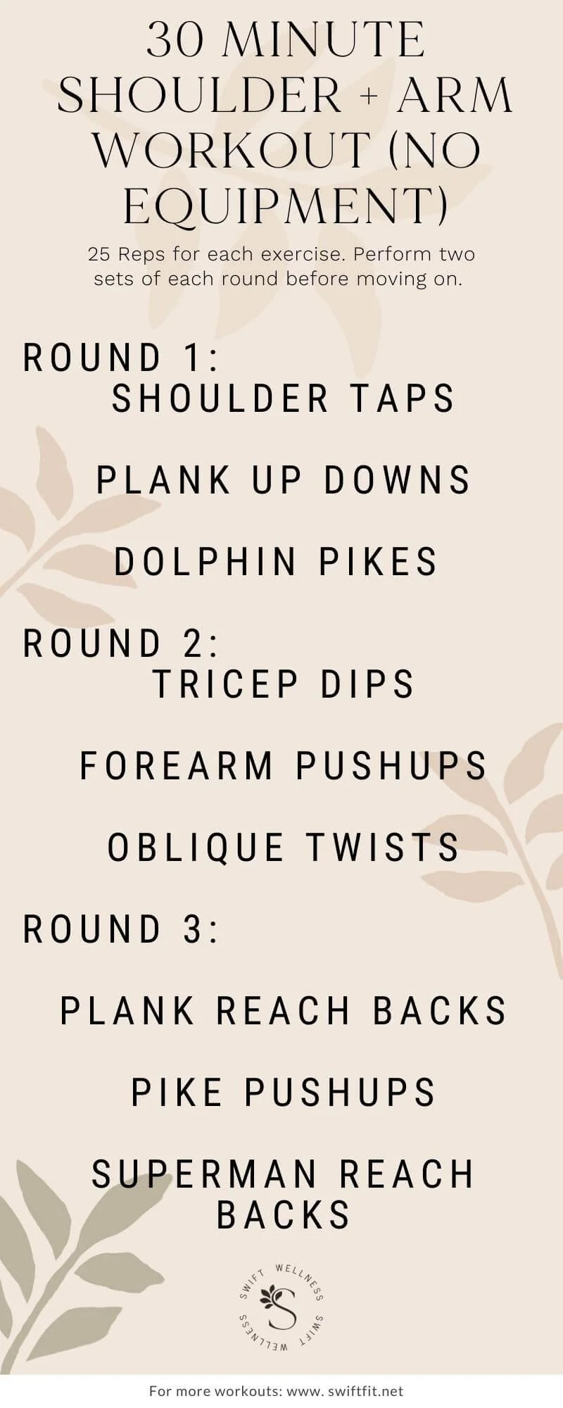 30 Minute Shoulders and Arms Workout With No Weights Swift Wellness